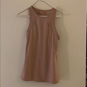 Pink fabletics top with mesh